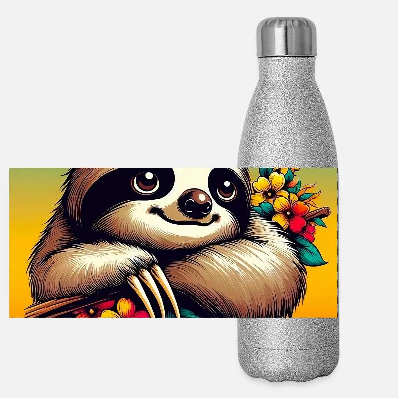 sloth Panoramic Glitter Thermal Bottle 500 ml