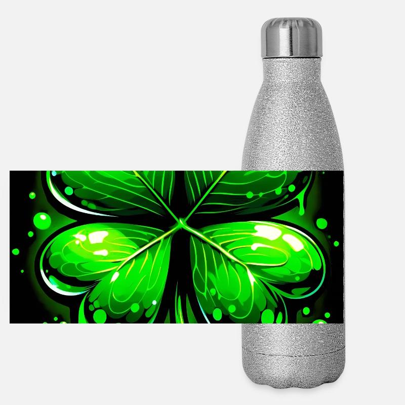Four-leaf clover Panoramic Glitter Thermal Bottle 500 ml