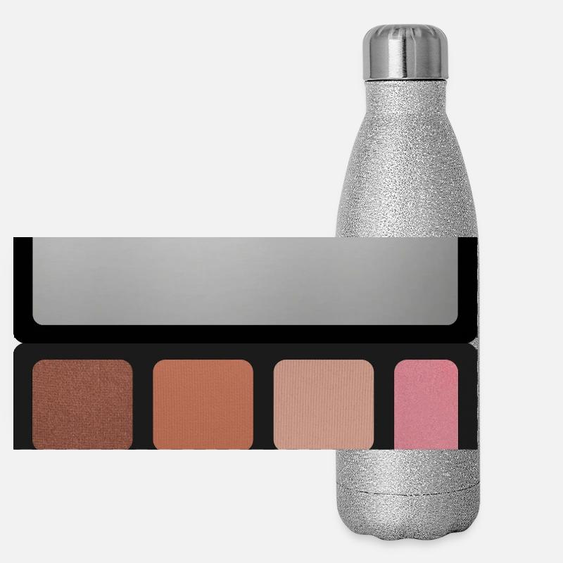 Neutral Rose Palette Print Panoramic Glitter Thermal Bottle 500 ml