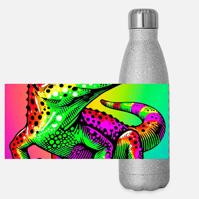 Gecko - Panoramic Glitter Thermal Bottle 500 ml - silver glitter
