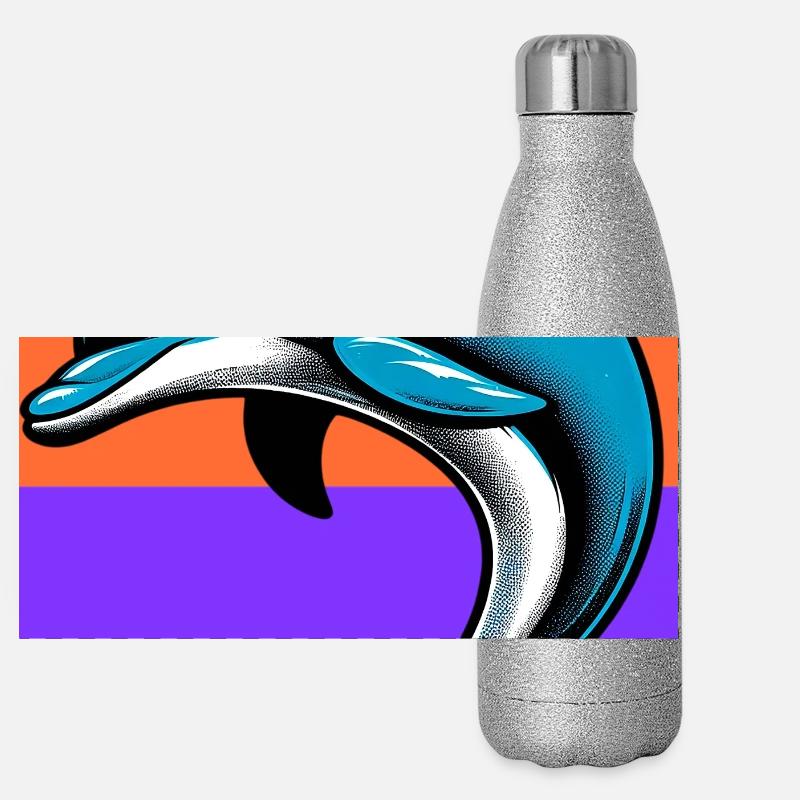 Delfin Panorama Glitzer Isolierflasche 500 ml