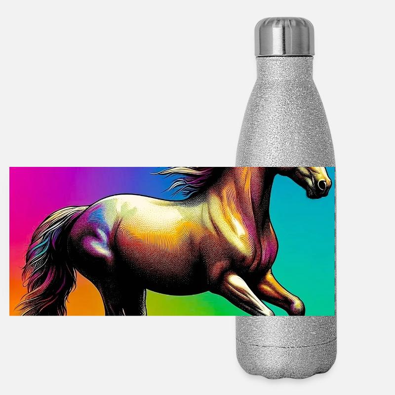 Pferd Panorama Glitzer Isolierflasche 500 ml