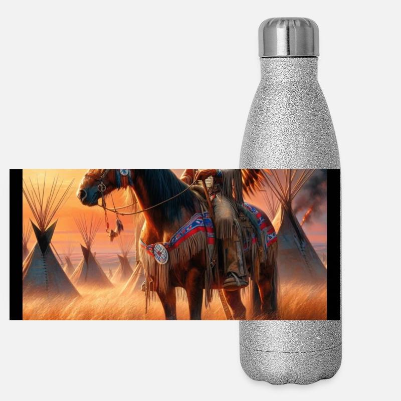 Art amérindien Gourde isotherme panoramique pailletée 500 ml