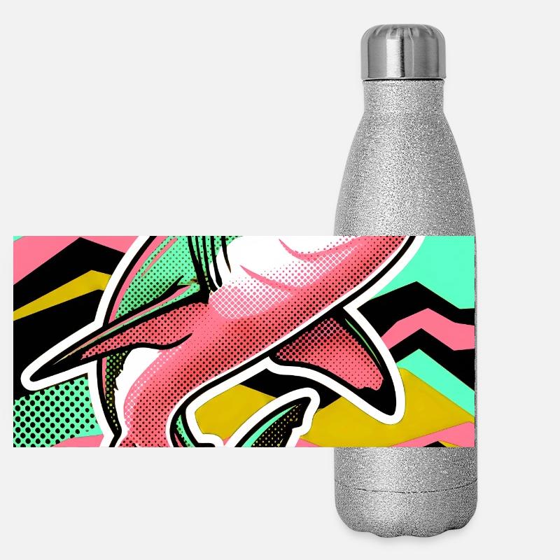 Shark - Panoramic Glitter Thermal Bottle 500 ml - silver glitter