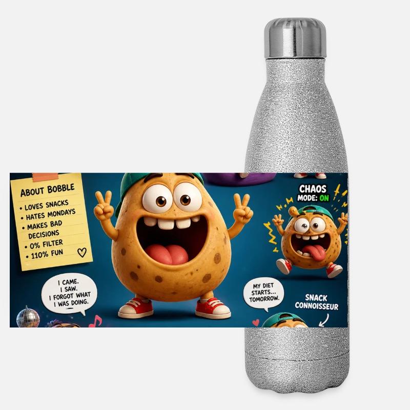 Bobble the Chaos Potato Panoramic Glitter Thermal Bottle 500 ml