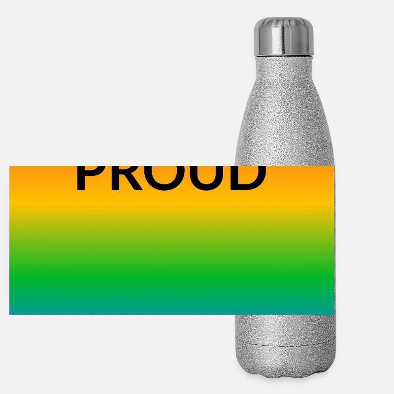 Fierté Arc-en-ciel LGBT Gourde isotherme panoramique pailletée 500 ml