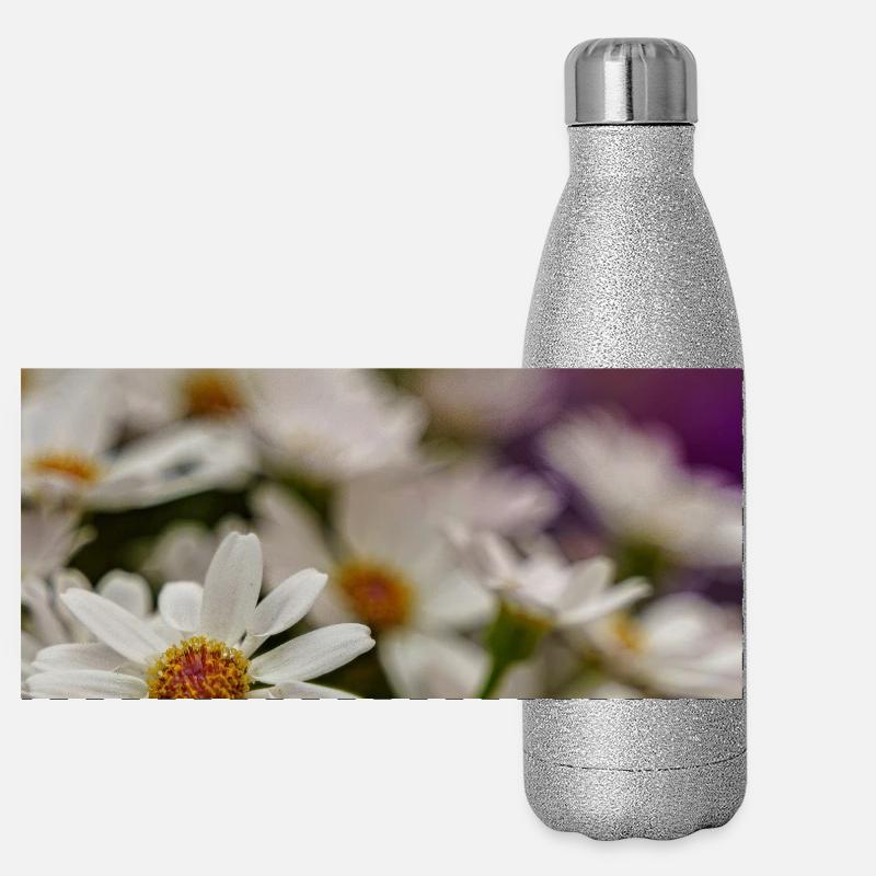 Gänseblümchen Blumen Panorama Glitzer Isolierflasche 500 ml