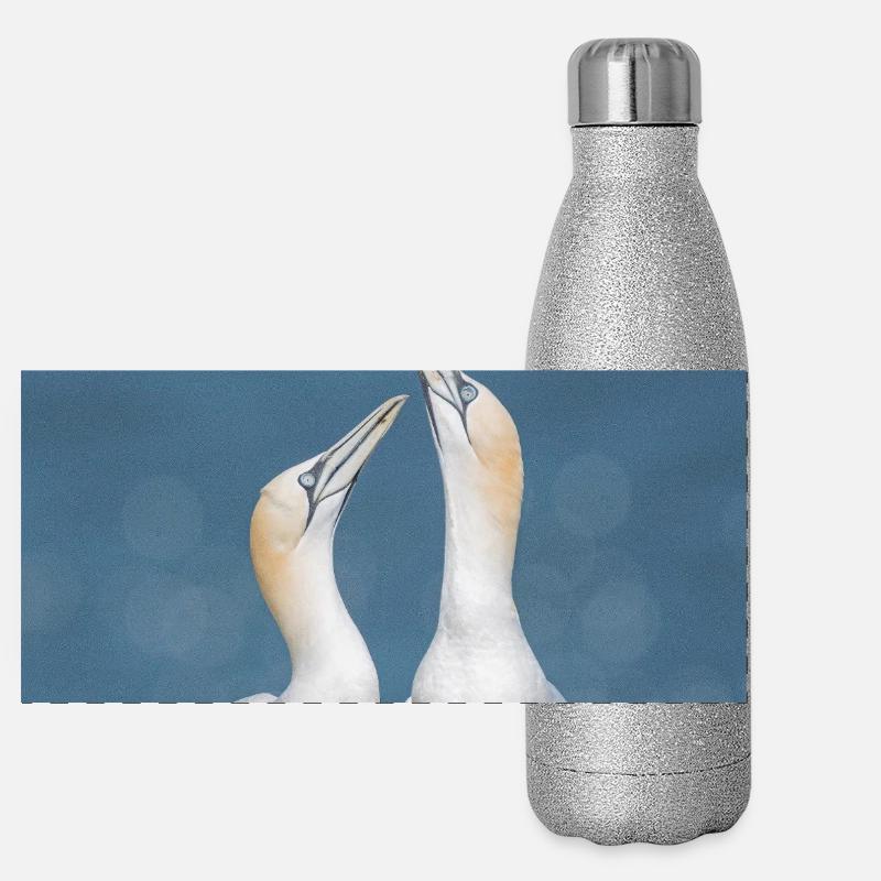 Das "V" in der Liebe Drucken Panorama Glitzer Isolierflasche 500 ml