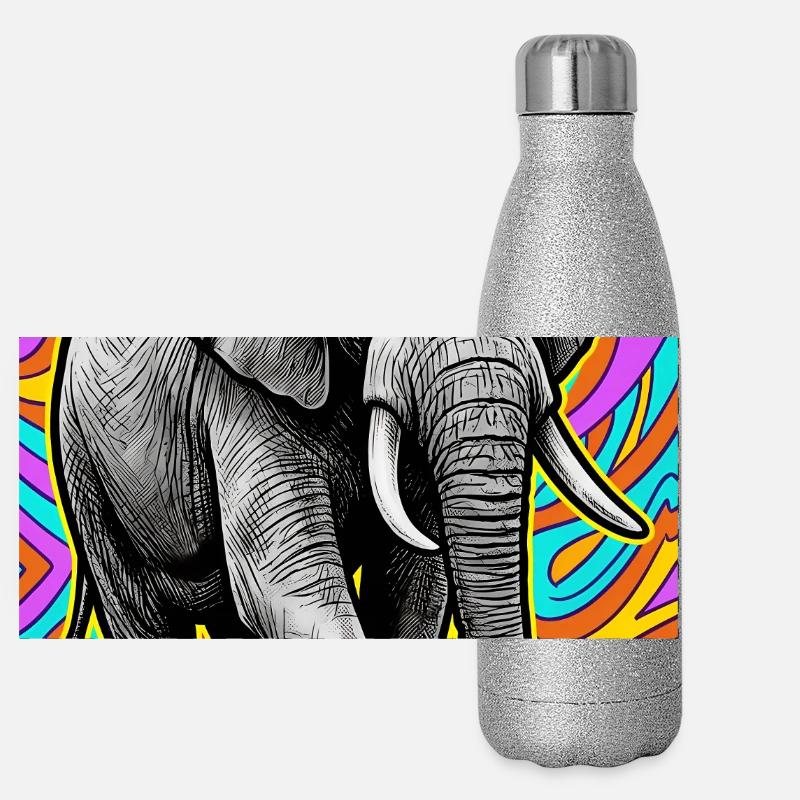 elephant Panoramic Glitter Thermal Bottle 500 ml