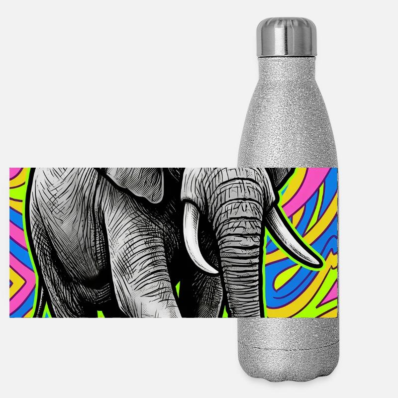 éléphant Gourde isotherme panoramique pailletée 500 ml