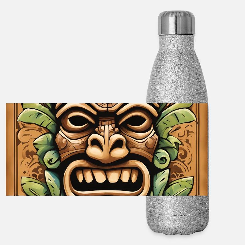 Masque Tiki Gourde isotherme panoramique pailletée 500 ml