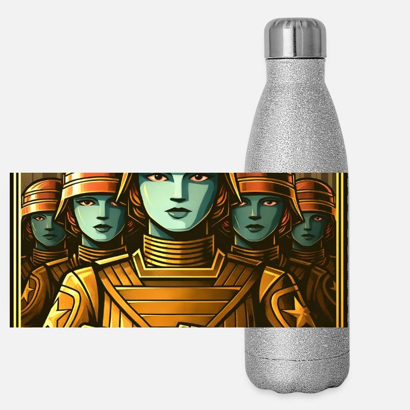 Golden Peace Warriors Panoramic Glitter Thermal Bottle 500 ml