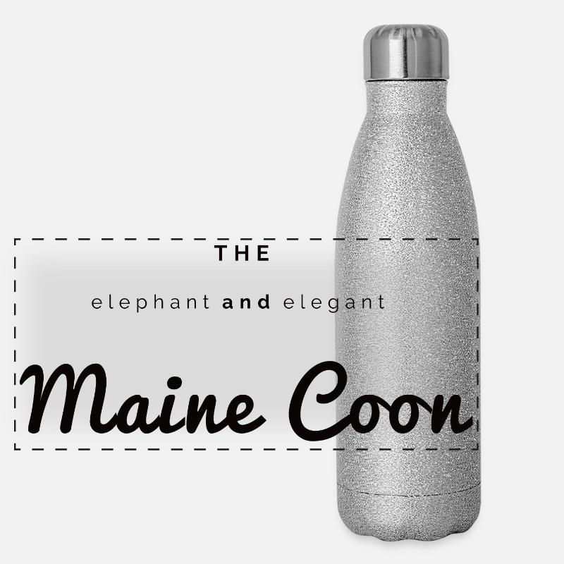 Der Elefant und elegante Main Coon Panorama Glitzer Isolierflasche 500 ml