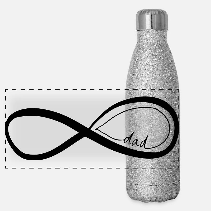 dad - Panoramic Glitter Thermal Bottle 500 ml - silver glitter