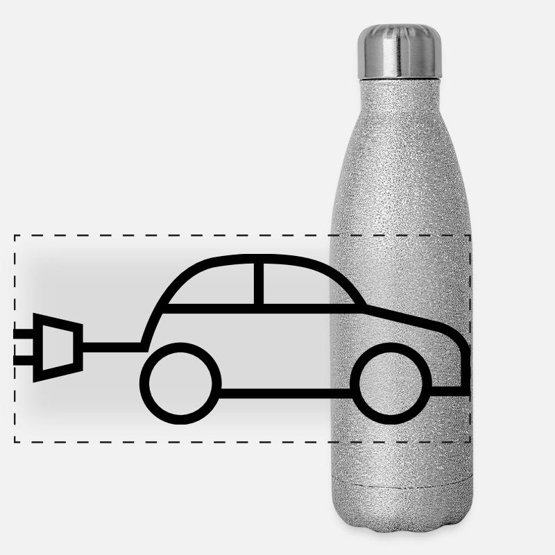 Elektroauto e-auto electric car Panorama Glitzer Isolierflasche 500 ml