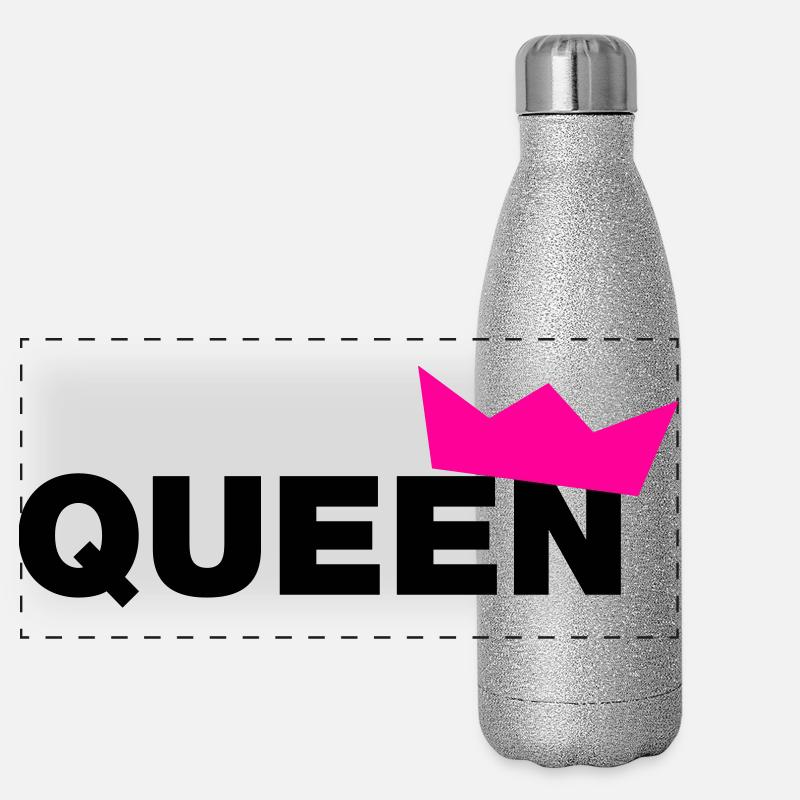 Faute de frappe Queen avec couronne / 2 couleurs Gourde isotherme panoramique pailletée 500 ml