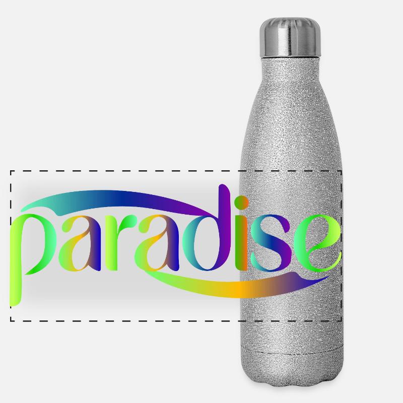 Paradise Rainbow Skriptdesign Panorama Glitzer Isolierflasche 500 ml
