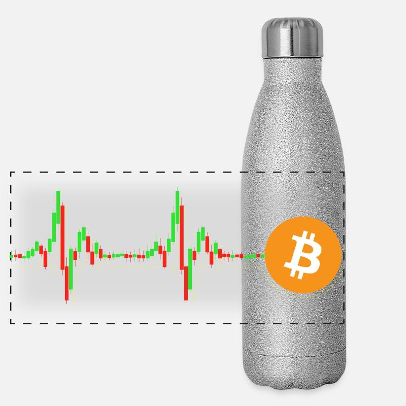 Bitcoin Chart Muster Panorama Glitzer Isolierflasche 500 ml