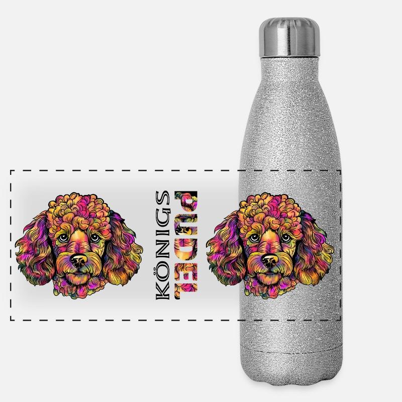 Pudel Panorama Glitzer Isolierflasche 500 ml