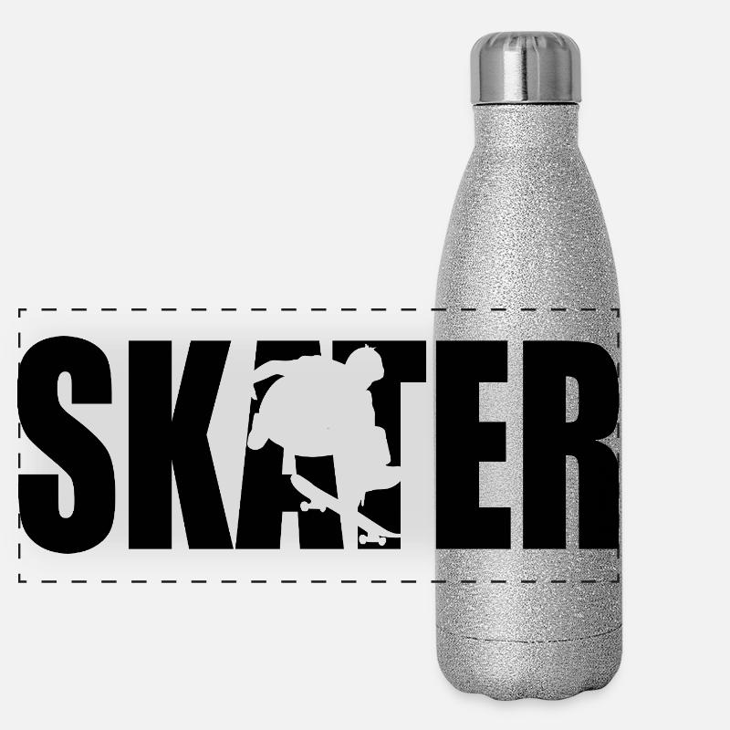 Design de patineur classique – Simple et décontracté Gourde isotherme panoramique pailletée 500 ml