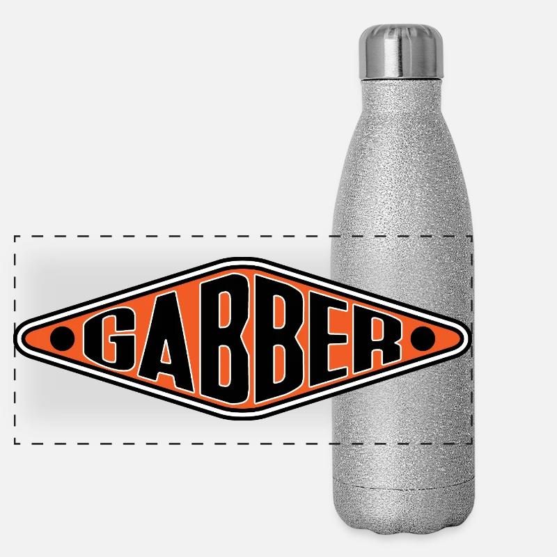 Gabber Shirt - Hardcore Techno Rave Vibes Panoramic Glitter Thermal Bottle 500 ml