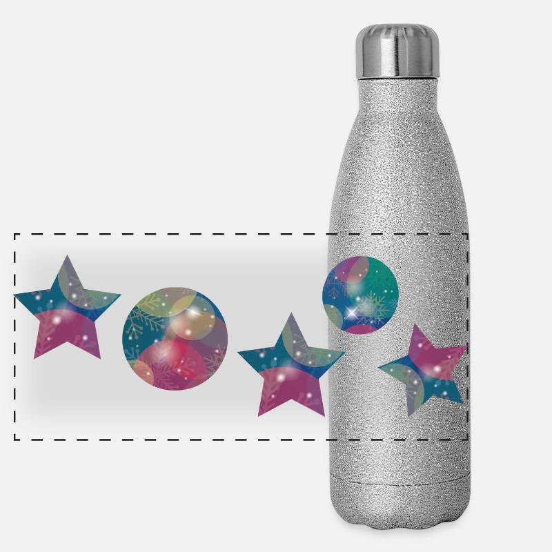  Sterne Weihnachten  Panorama Glitzer Isolierflasche 500 ml
