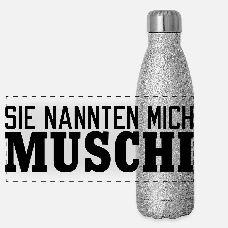 sie nannten mich Muschi Panorama Glitzer Isolierflasche 500 ml