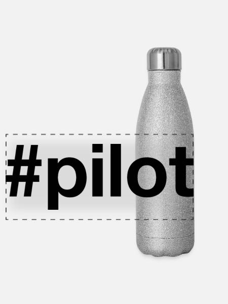 PILOT - Panorama Glitzer Isolierflasche 500 ml - Silber Glitzer