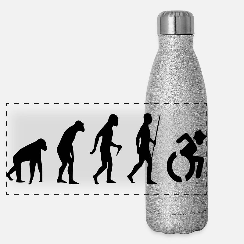 Évolution du fauteuil roulant pour les rouleaux. Humour en fauteuil roulant # Gourde isotherme panoramique pailletée 500 ml