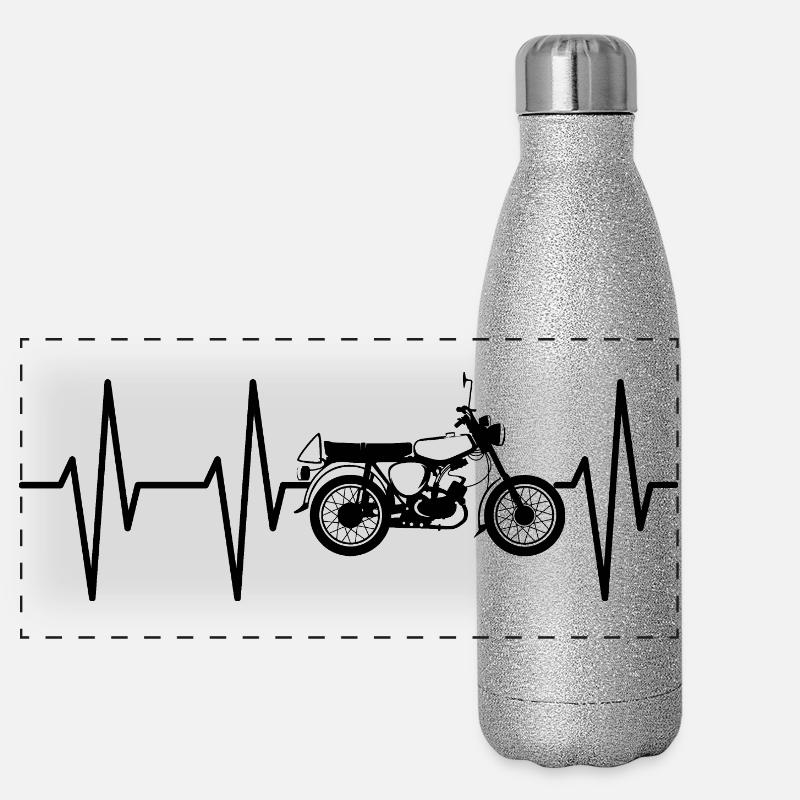 Simson s50 Herzschlag DDR Osten Symbol Puls icon Panorama Glitzer Isolierflasche 500 ml