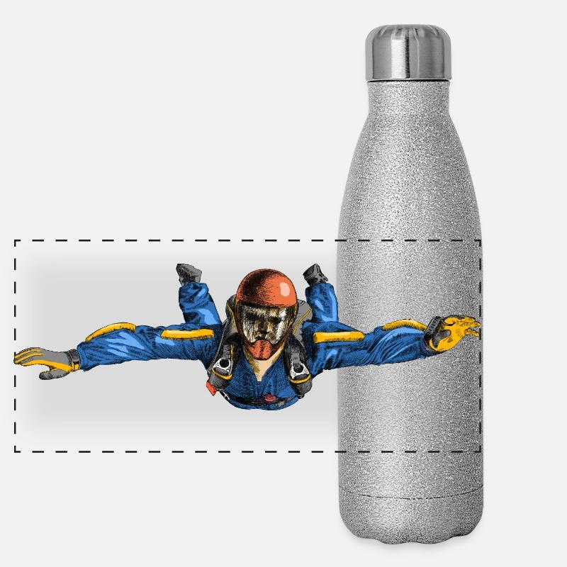 Skydiver Panorama Glitzer Isolierflasche 500 ml