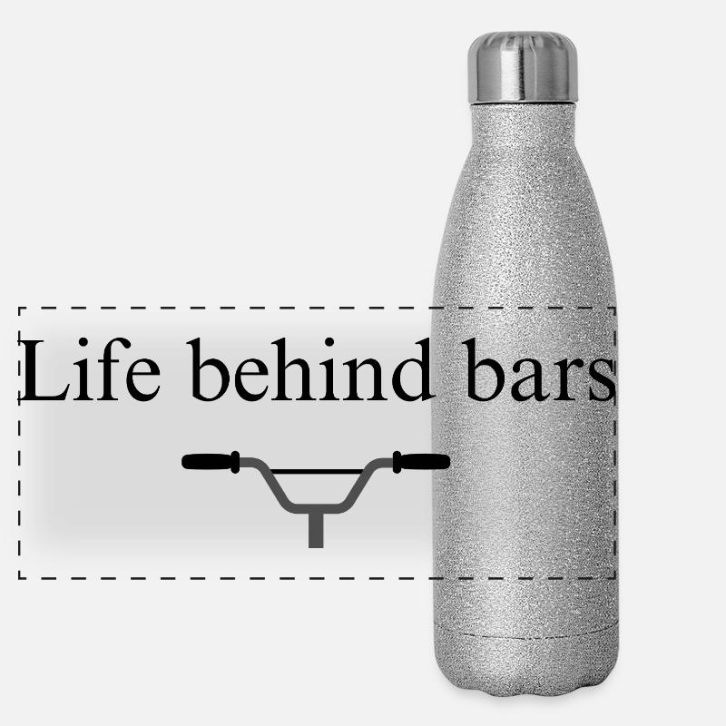 Life behind bars - idée cadeau vélo  Gourde isotherme panoramique pailletée 500 ml