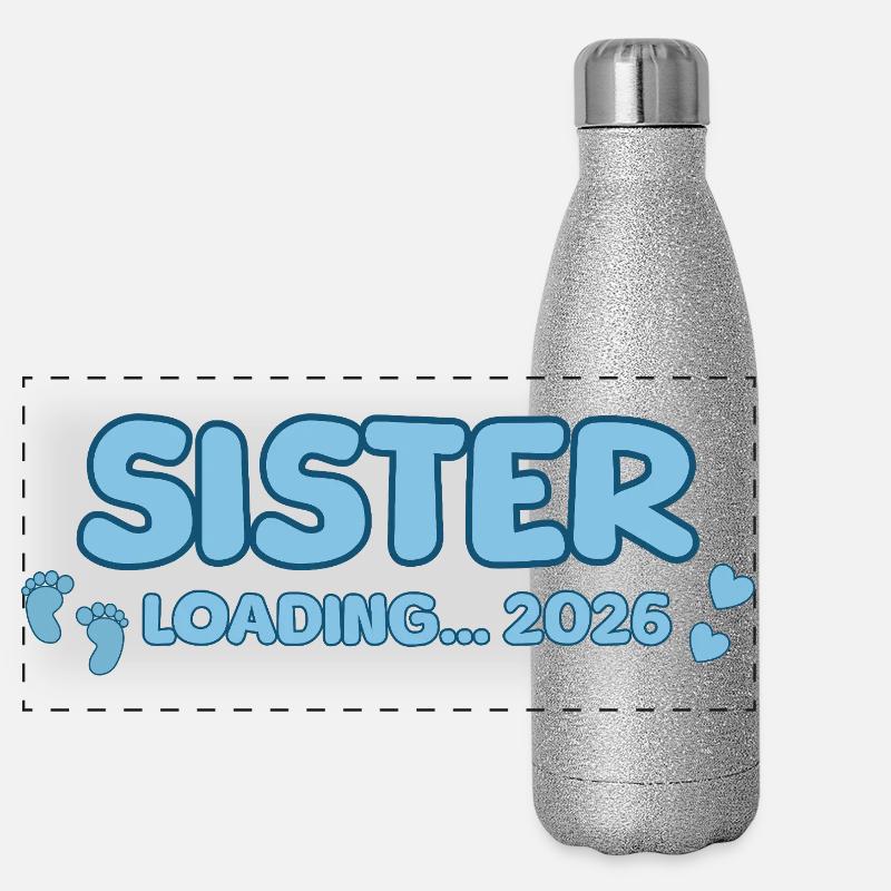 Sister Loading 2026 – Große Schwester Panorama Glitzer Isolierflasche 500 ml