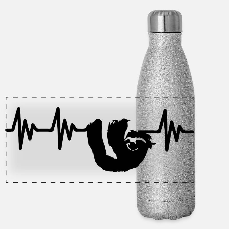 Herzlinie Faultier Geschenk Panorama Glitzer Isolierflasche 500 ml