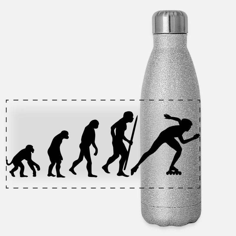 Evolution of inline speed skating Panorama Glitzer Isolierflasche 500 ml