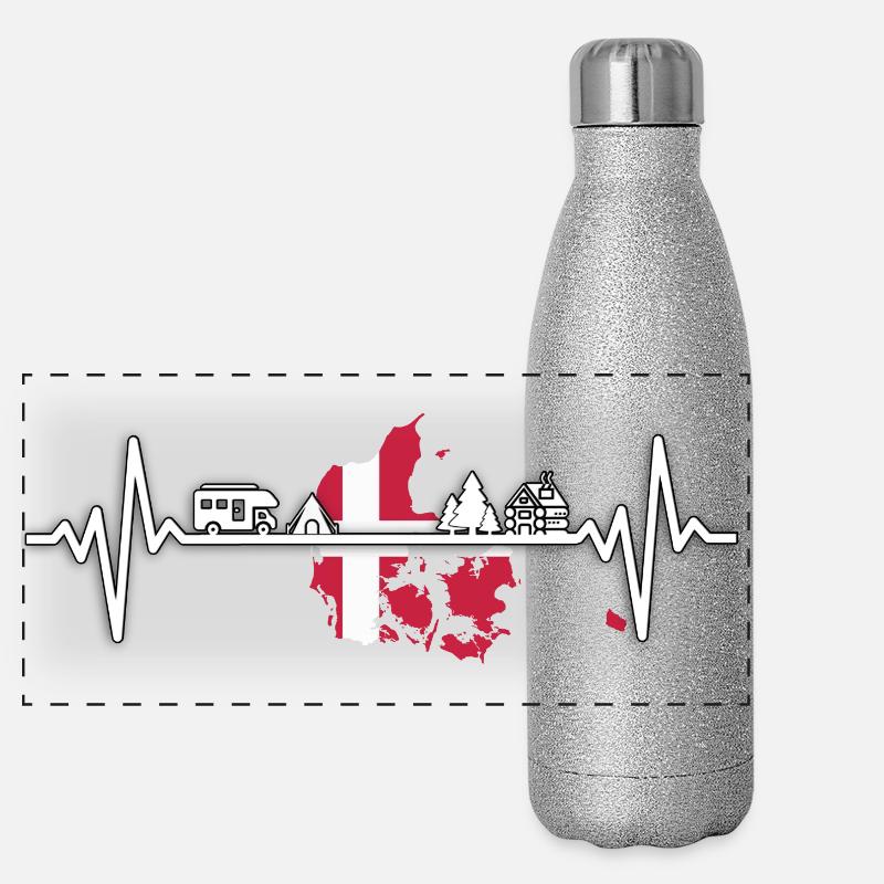 Dänemark Camping Denmark Camper Design Gourde isotherme panoramique pailletée 500 ml