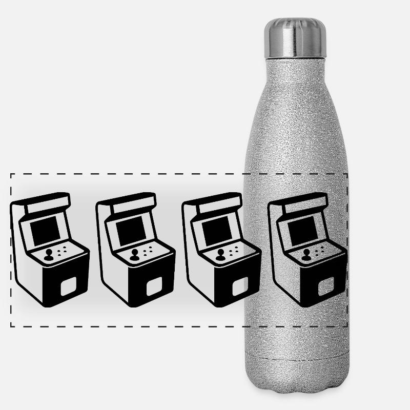 Arcade Automaten Panorama Glitzer Isolierflasche 500 ml