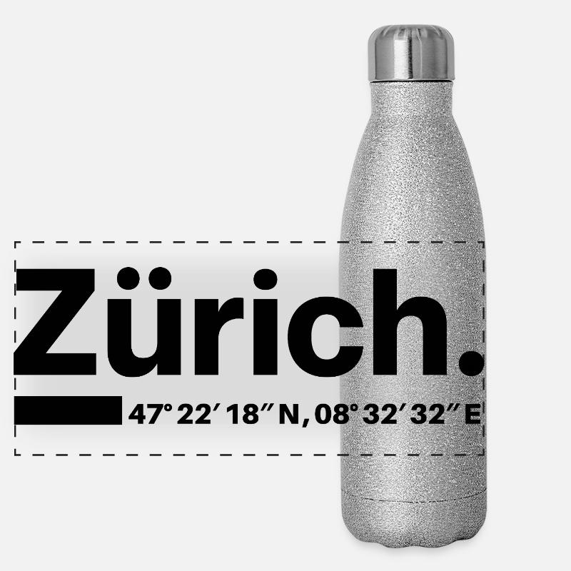 Zurich Coordinates Panoramic Glitter Thermal Bottle 500 ml