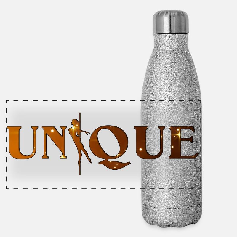 Golden Silhouette Dance Outline Panoramic Glitter Thermal Bottle 500 ml