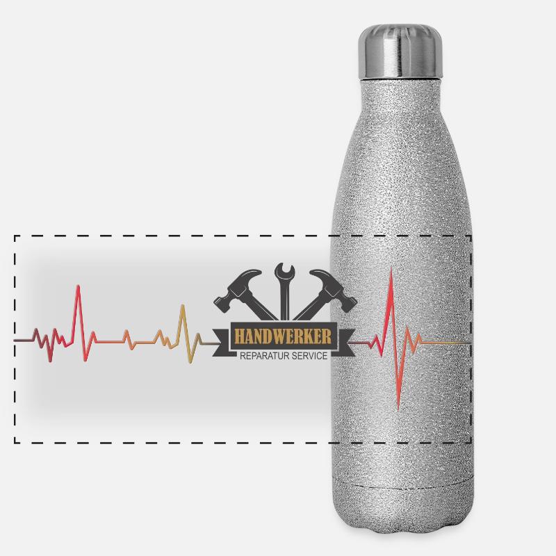 Handwerker mit Herzschlag. Panorama Glitzer Isolierflasche 500 ml