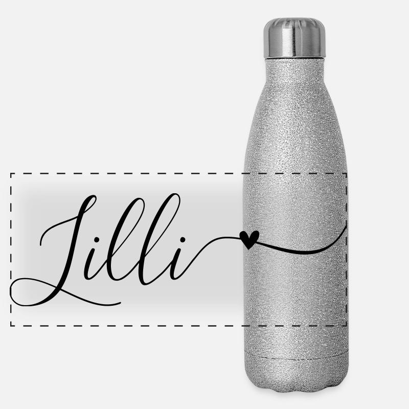 Lilli Name Vorname Dekorativ Panorama Glitzer Isolierflasche 500 ml