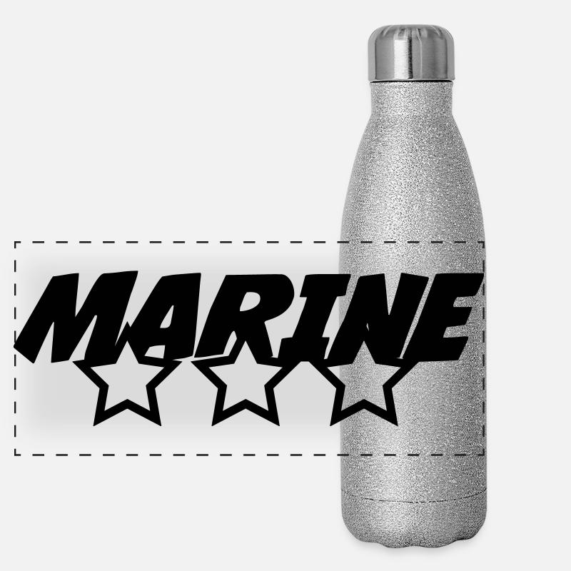 Seemann / Boot / Marine / Meer / Fischer Panorama Glitzer Isolierflasche 500 ml
