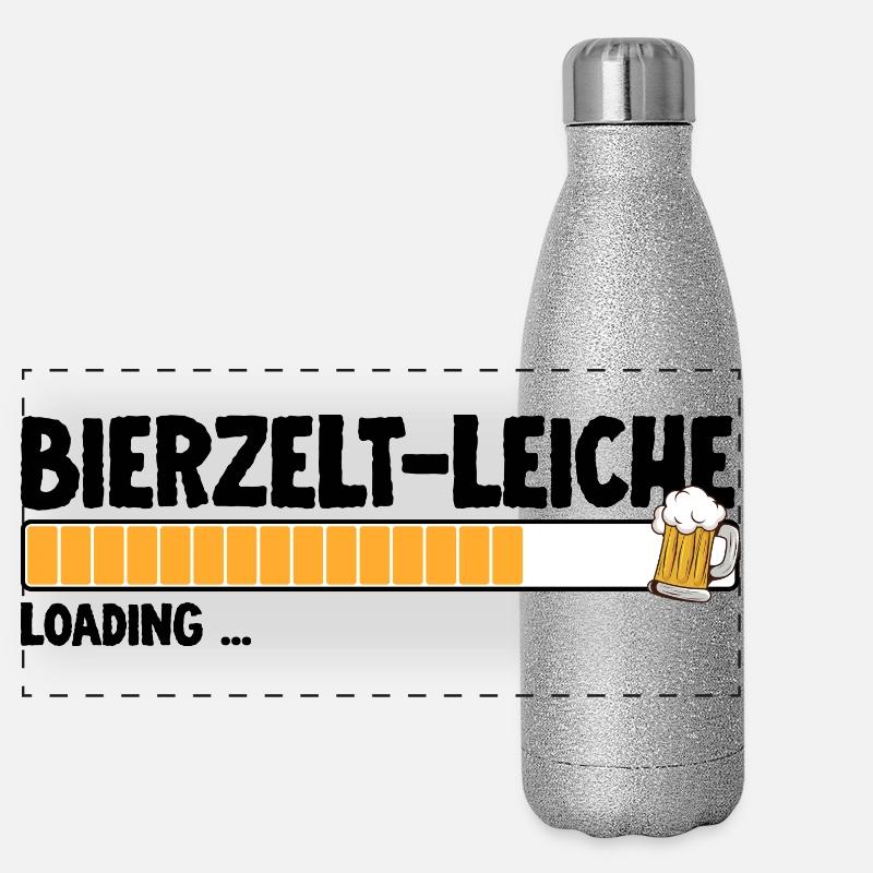 Bierbar Bierzeltleiche Bierfest Trinker Panorama Glitzer Isolierflasche 500 ml