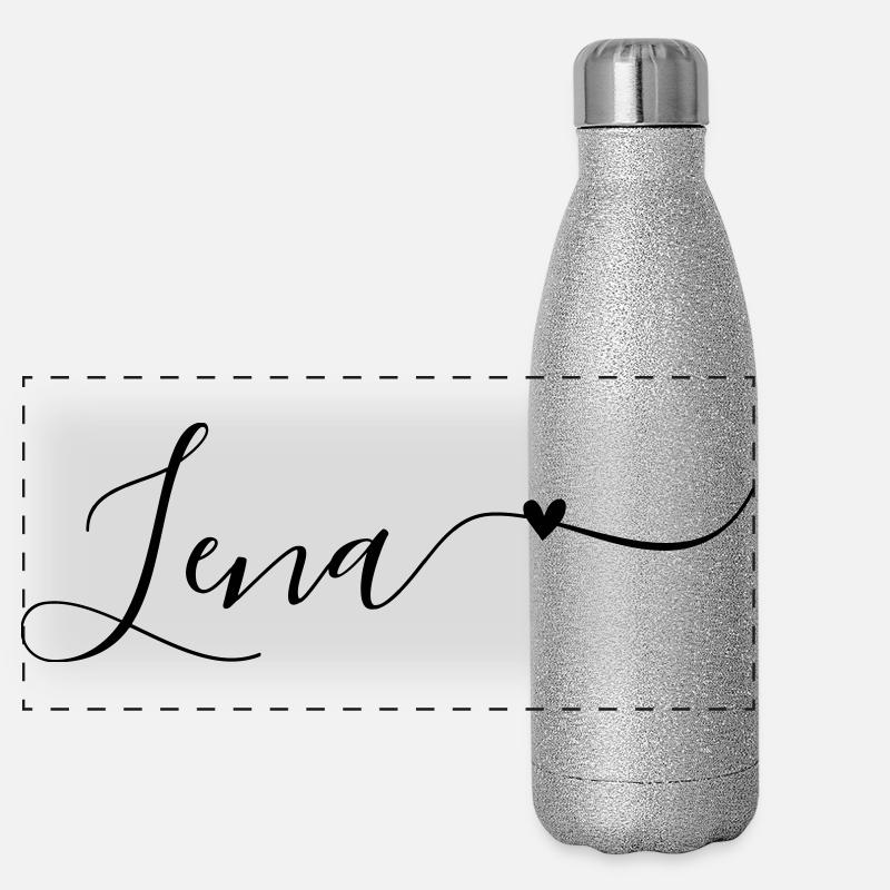 Lena Last name First name Decorative Panoramic Glitter Thermal Bottle 500 ml