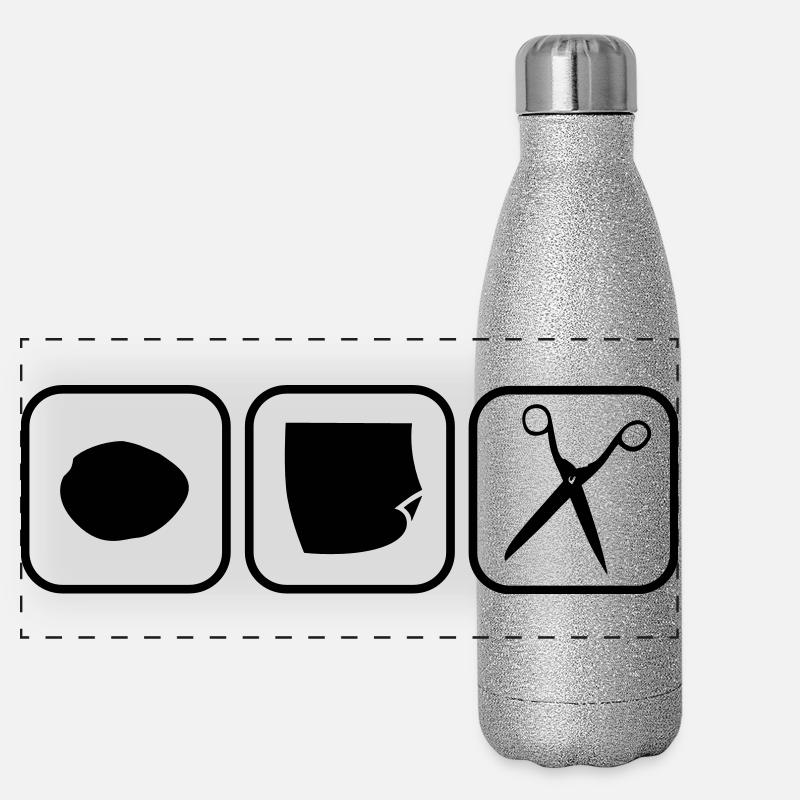 schnick schnack schnuck - Rock paper scissors Panorama Glitzer Isolierflasche 500 ml