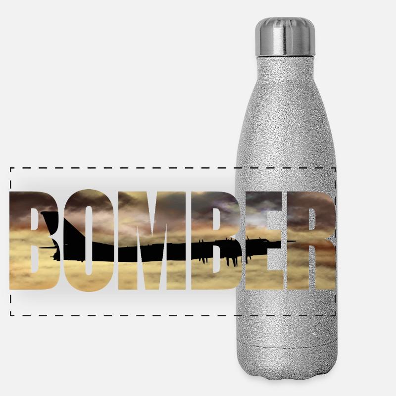 Bomber Tu-95 Panorama Glitzer Isolierflasche 500 ml