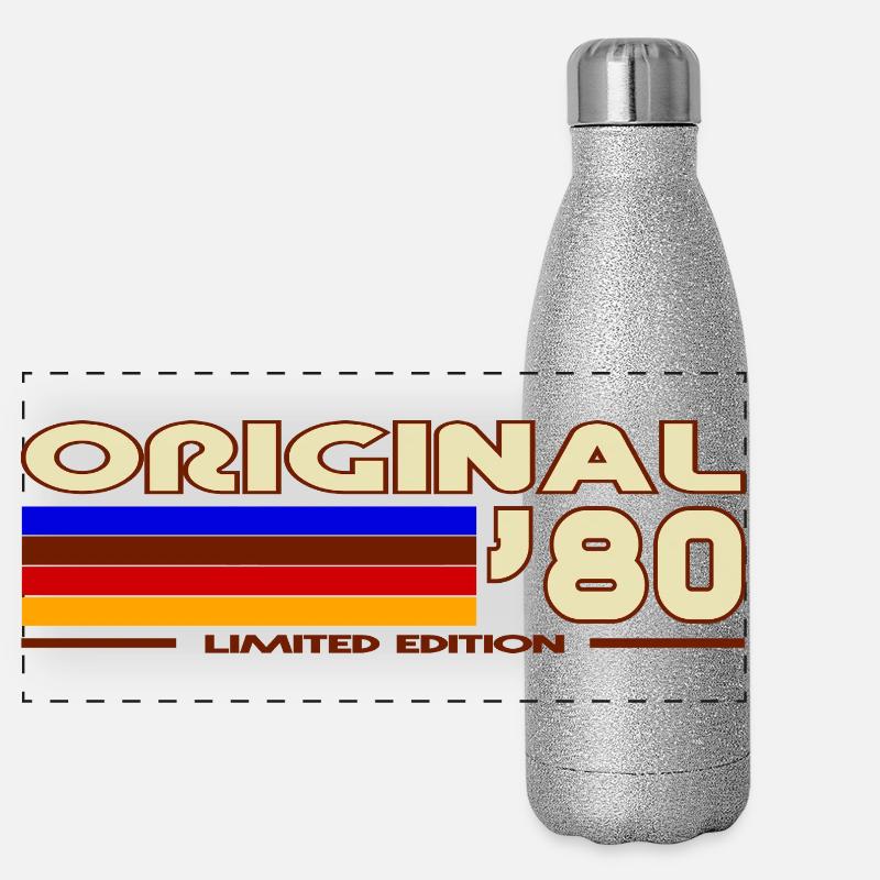 1980 - Panorama Glitzer Isolierflasche 500 ml - Silber Glitzer