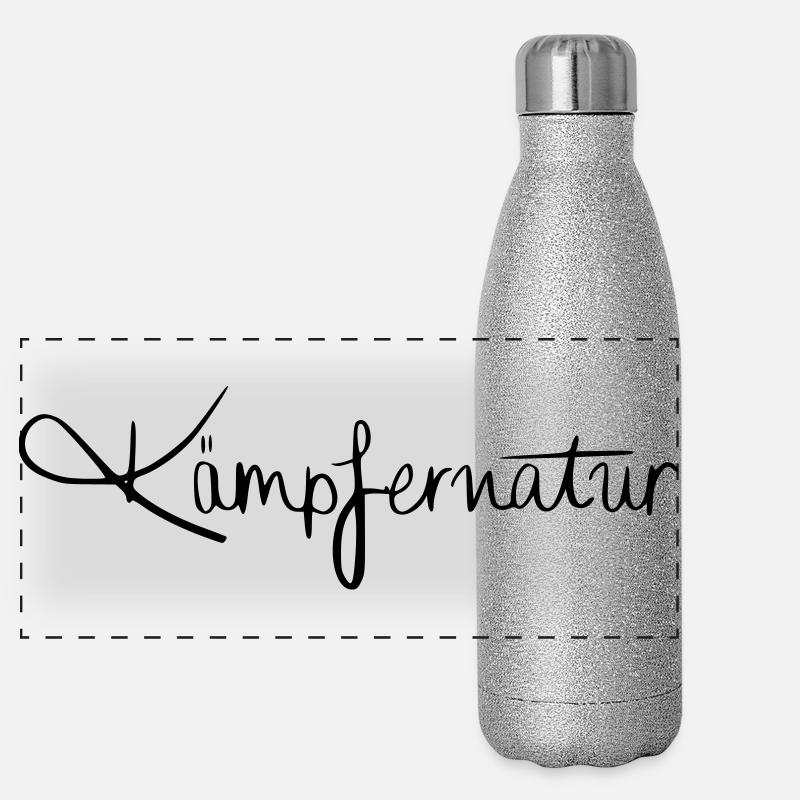 Kämpfernatur! Panorama Glitzer Isolierflasche 500 ml