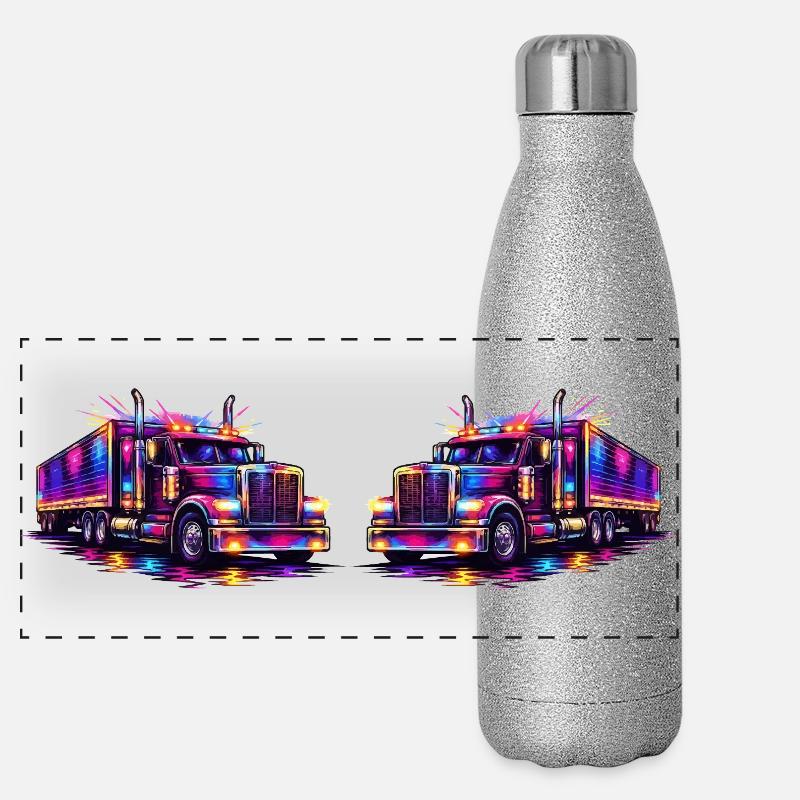 Camions néon Gourde isotherme panoramique pailletée 500 ml