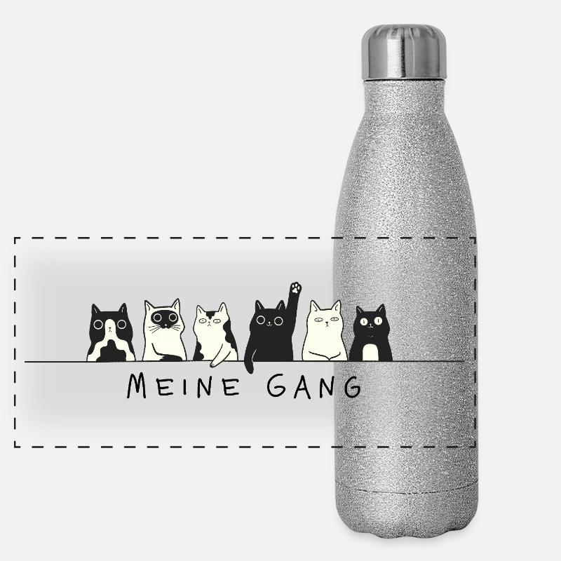 Ma bande – Chats griffonnent chat en disant Gourde isotherme panoramique pailletée 500 ml
